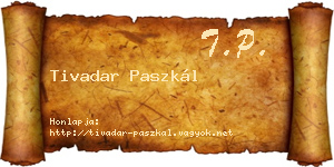 Tivadar Paszkál névjegykártya